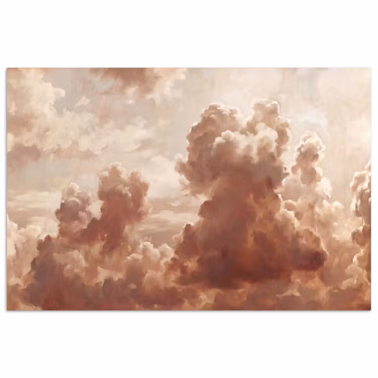 Wolken - Lucht - Natuur - Modern - Bruin poster papier klein -3d