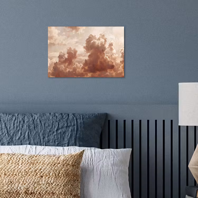 Wolken - Lucht - Natuur - Modern - Bruin poster papier klein -sfeer2