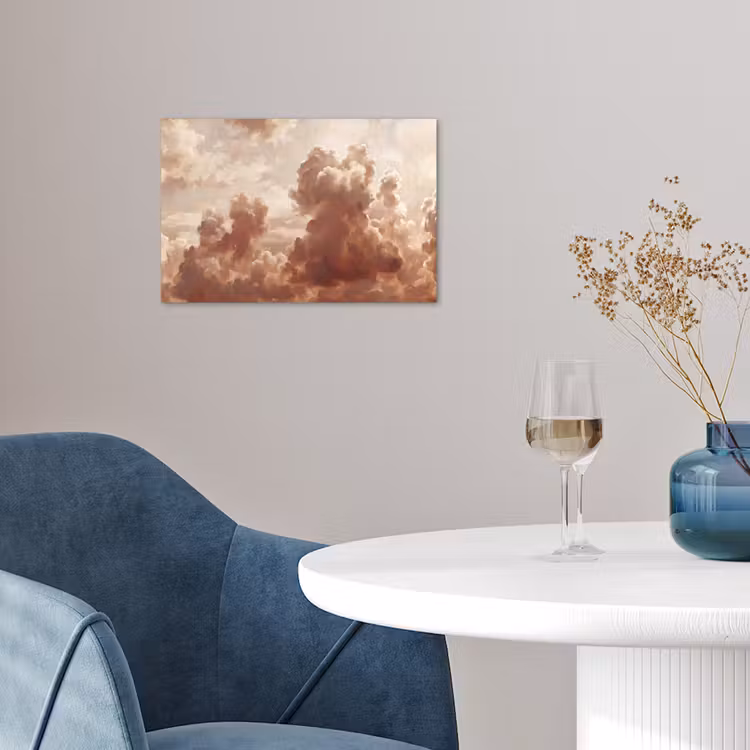 Wolken - Lucht - Natuur - Modern - Bruin poster papier klein -sfeer3