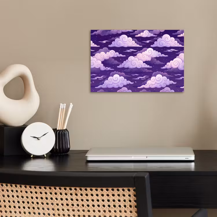 Wolken - Nacht - Natuur - Abstract - Paars poster papier klein -sfeer1