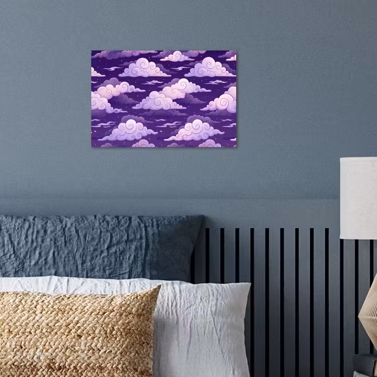 Wolken - Nacht - Natuur - Abstract - Paars poster papier klein -sfeer2