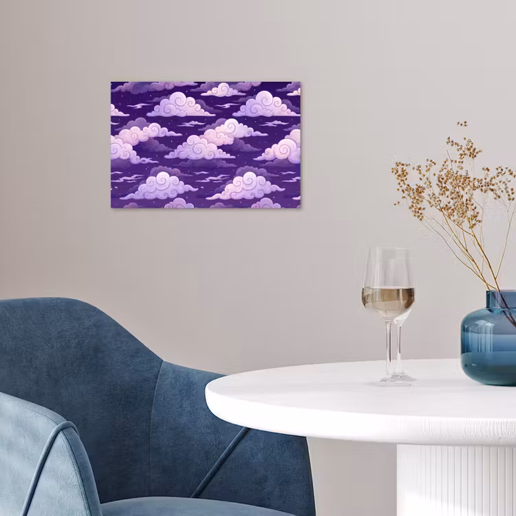 Wolken - Nacht - Natuur - Abstract - Paars poster papier klein -sfeer3
