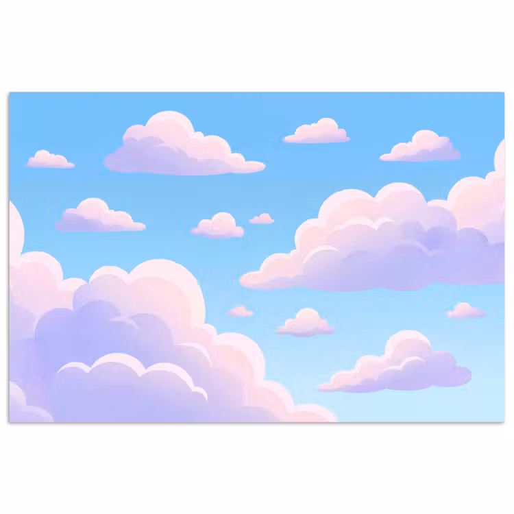 Wolken - Roze - Blauw - Natuur - Modern poster papier klein -3d