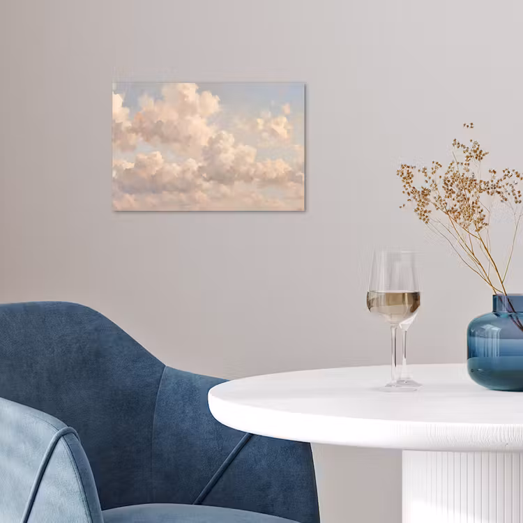 Wolken - Zacht - Natuur - Klassiek - Beige poster papier klein -sfeer3