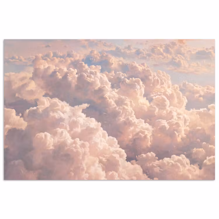 Wolken - Zonsondergang - Natuur - Pastel - Roze poster papier klein -3d