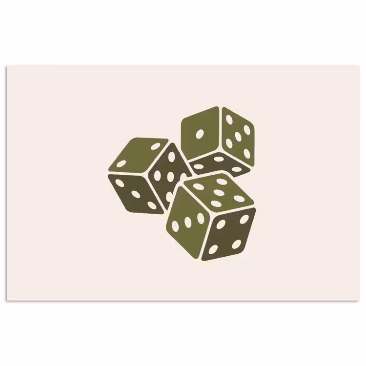 Dobbelsteen - Spel - Groen - Abstract poster papier klein -3d