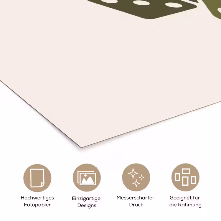 Dobbelsteen - Spel - Groen - Abstract poster papier klein -tcloseup_DE