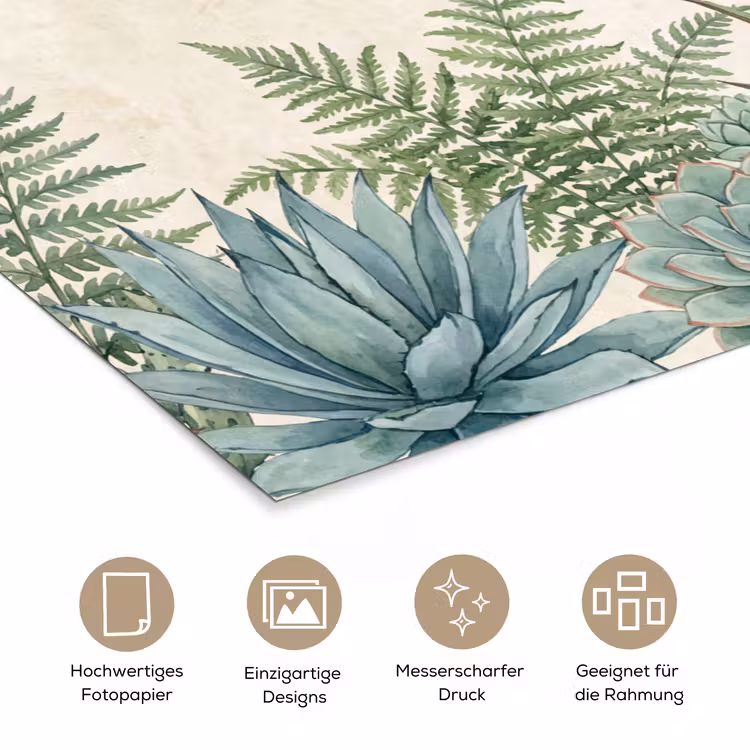 Woestijn - Planten - Groen poster papier klein -tcloseup_DE
