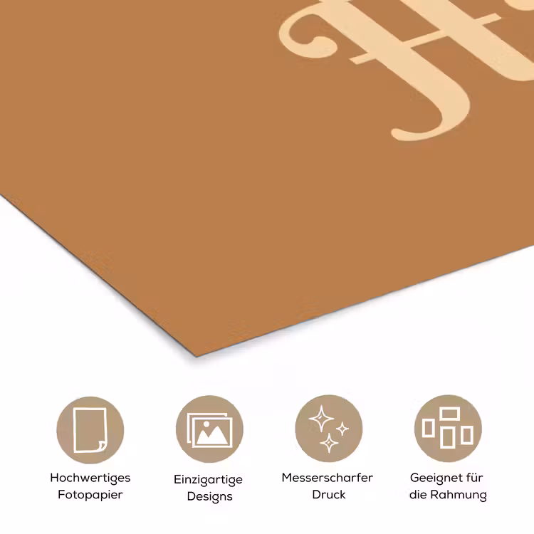 Yee haw - Bruin - Minimalistisch poster papier klein -tcloseup_DE