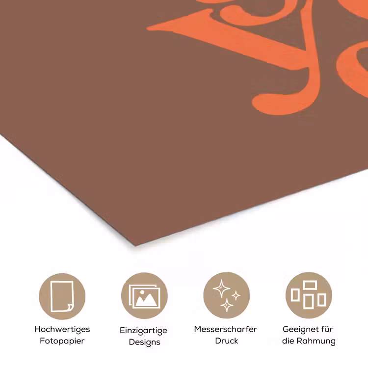 Yes girl you can - Oranje - Bruin poster papier klein -tcloseup_DE