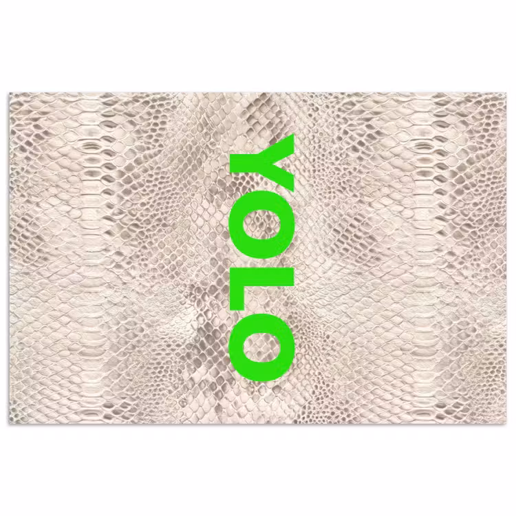 YOLO - Groen - Neon - Slangenprnt poster papier klein -3d