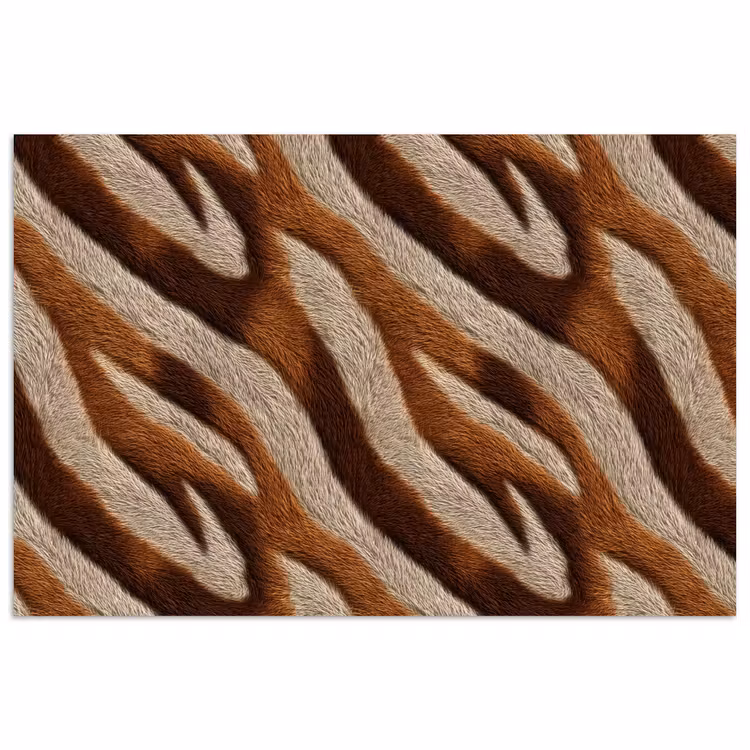 Zebra - Bruin - Patroon poster papier klein 62 -3d
