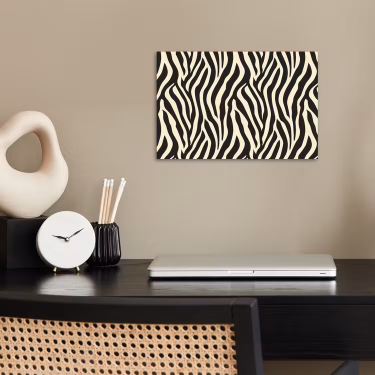 Zebra - Print - Klassiek - Zwart poster papier klein 62 -sfeer1
