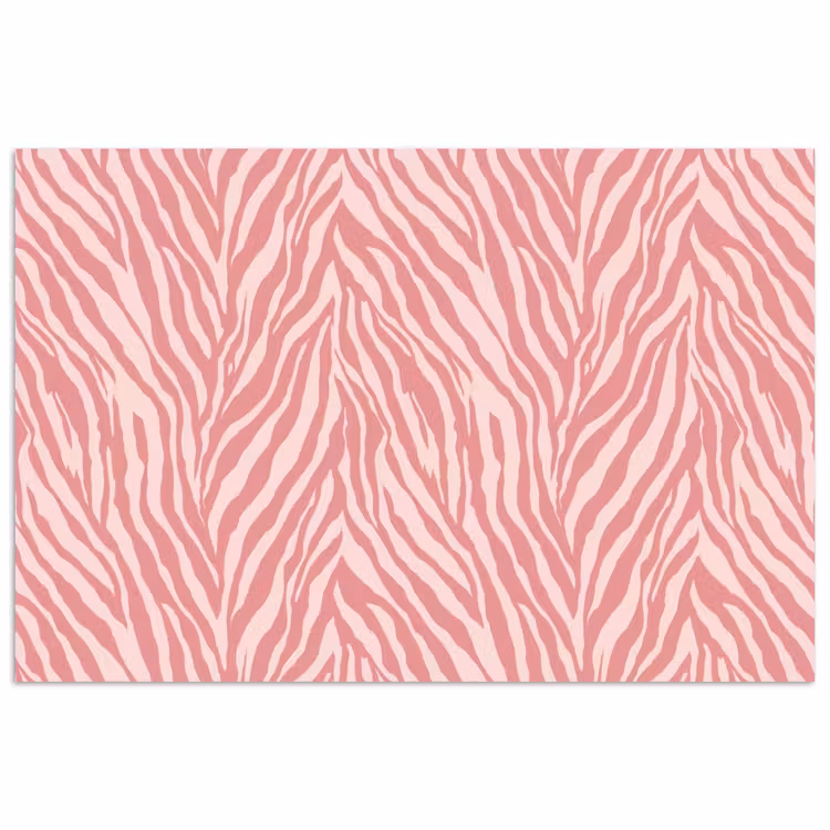 Zebra - Print - Roze poster papier klein 62 -3d