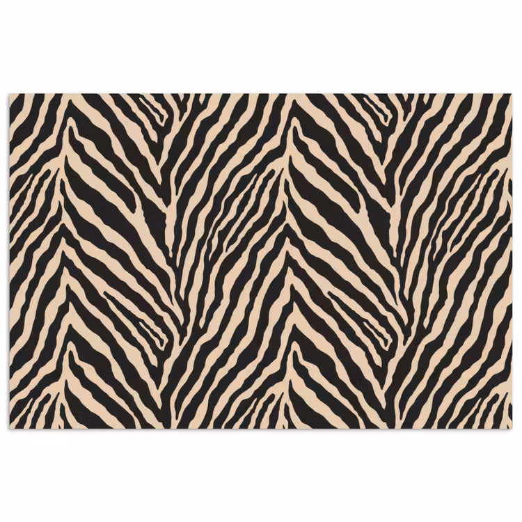 Zebra - Klassiek - Zwart poster papier klein 62 -3d