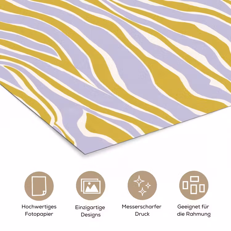 Zebra - Modern - Meerkleurig poster papier klein 62 -tcloseup_DE