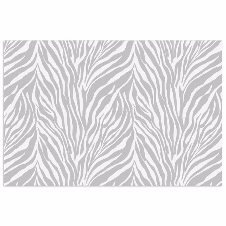 Zebra - Motief - Grijs poster papier klein 62 -3d