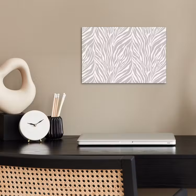 Zebra - Motief - Grijs poster papier klein 62 -sfeer1