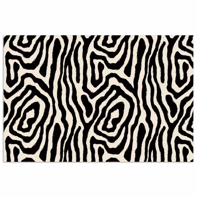 Zebra - Zwart - Abstract poster papier klein 62 -3d