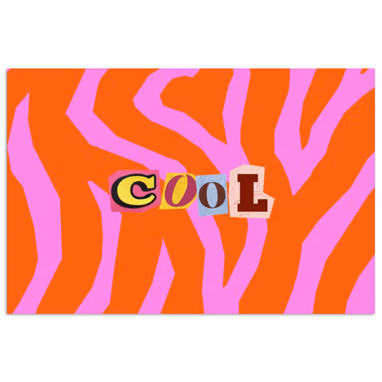 Zebraprint - Grafisch - COOL - Oranje poster papier klein -3d