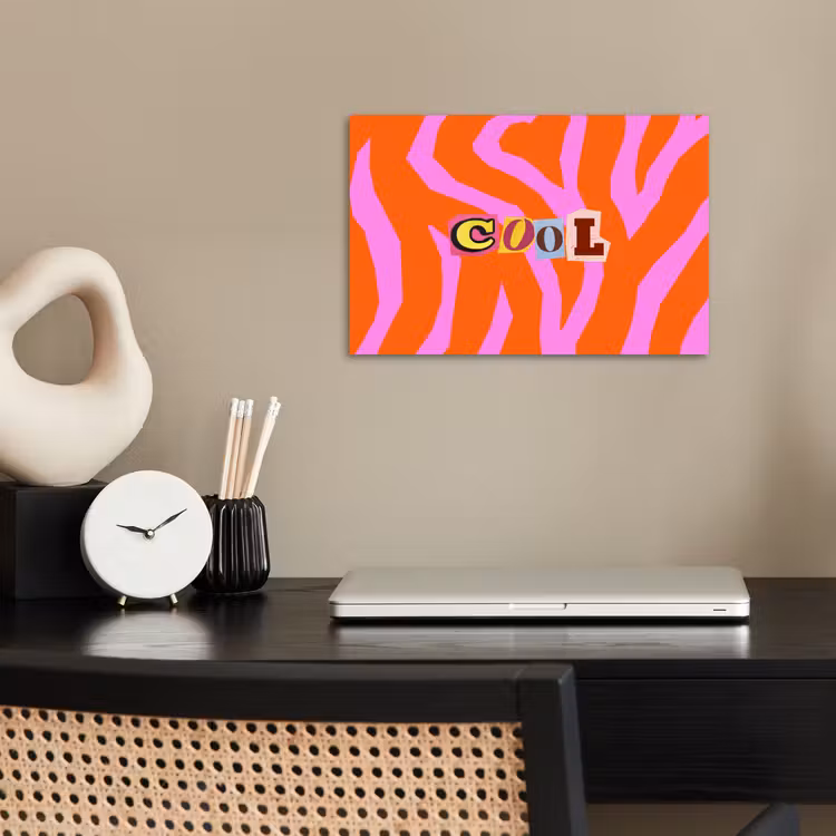 Zebraprint - Grafisch - COOL - Oranje poster papier klein -sfeer1