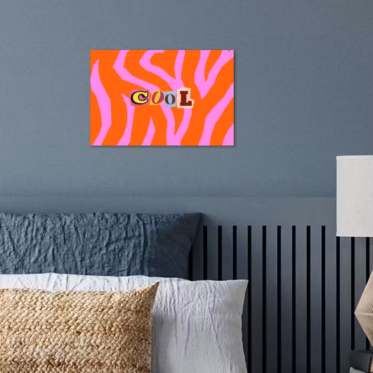 Zebraprint - Grafisch - COOL - Oranje poster papier klein -sfeer2