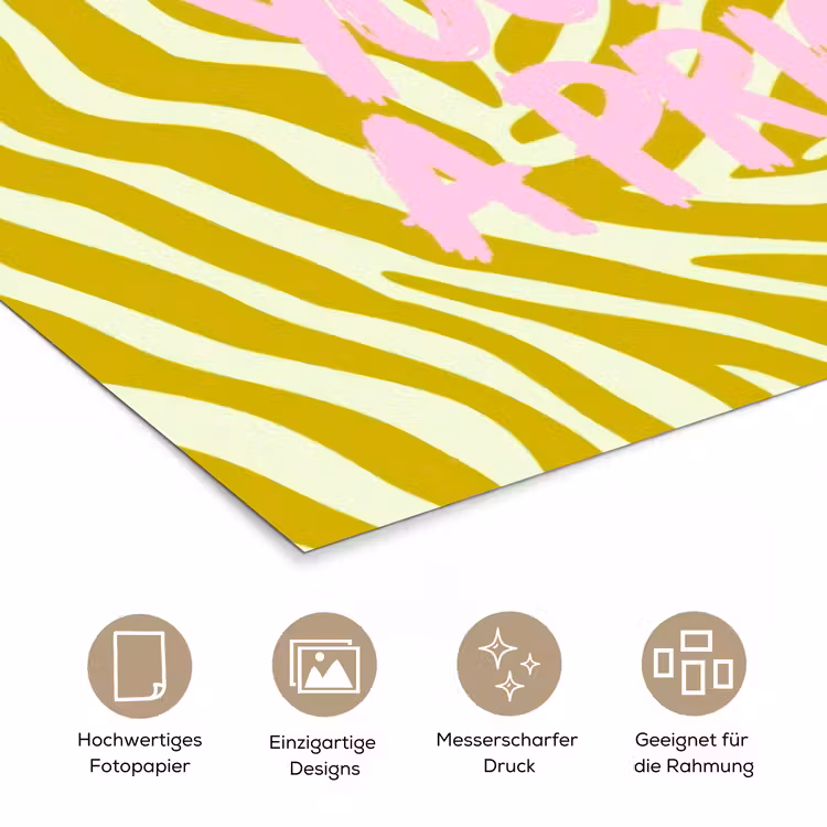 Zebraprint - Priority - Roze poster papier klein -tcloseup_DE