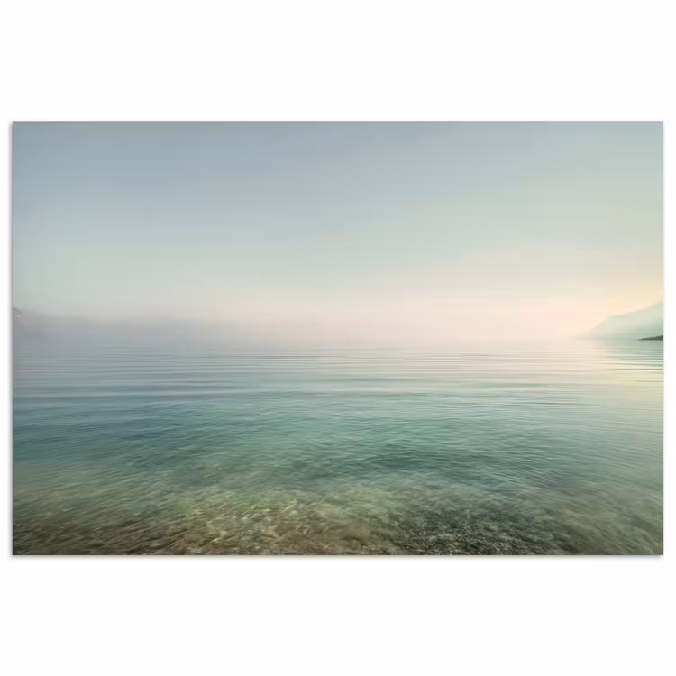 Zee - Horizon - Blauw - Mist poster papier klein -3d