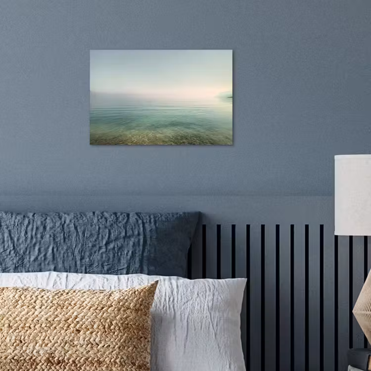 Zee - Horizon - Blauw - Mist poster papier klein -sfeer2