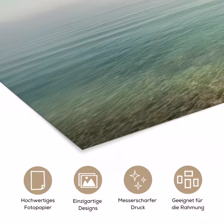 Zee - Horizon - Blauw - Mist poster papier klein -tcloseup_DE