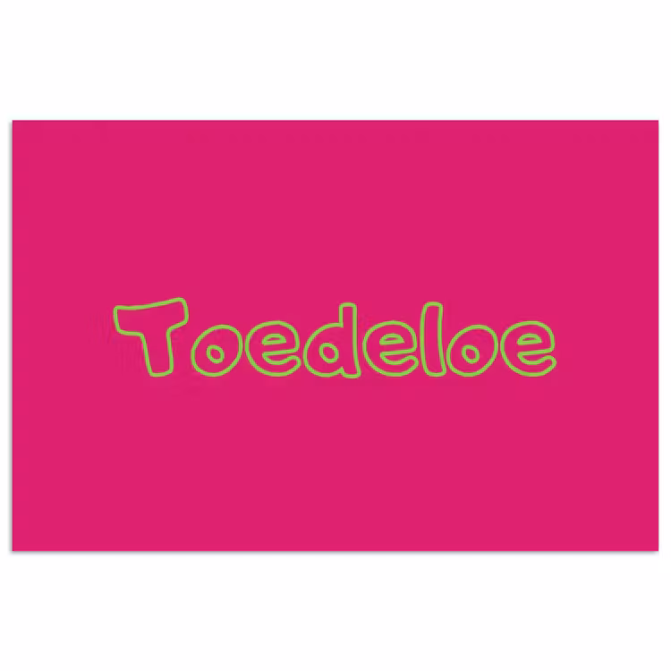 Toedeloe - Groen - Roze poster papier klein -3d