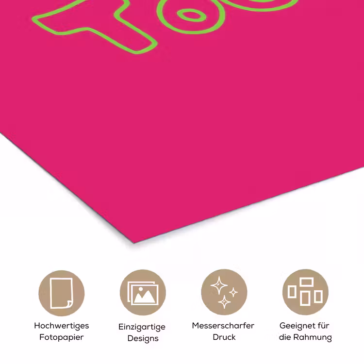Toedeloe - Groen - Roze poster papier klein -tcloseup_DE