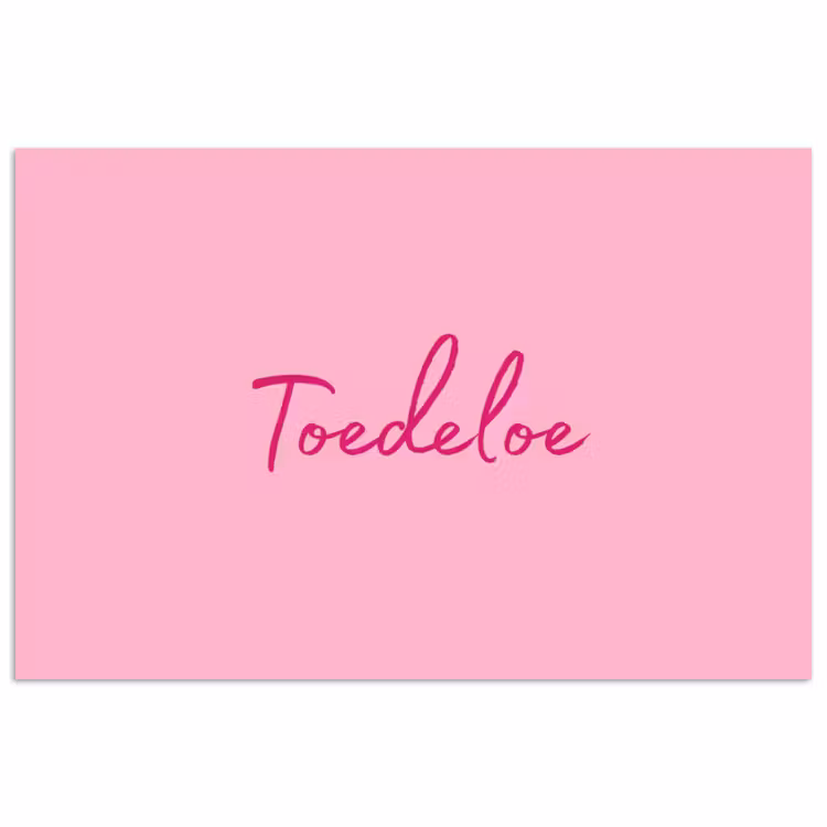 Toedeloe - Roze - Minimalistisch poster papier klein -3d