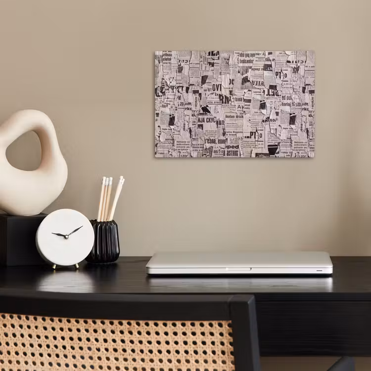 Krant - Gescheurd - Textuur - Abstract - Zwart-wit poster papier klein -sfeer1