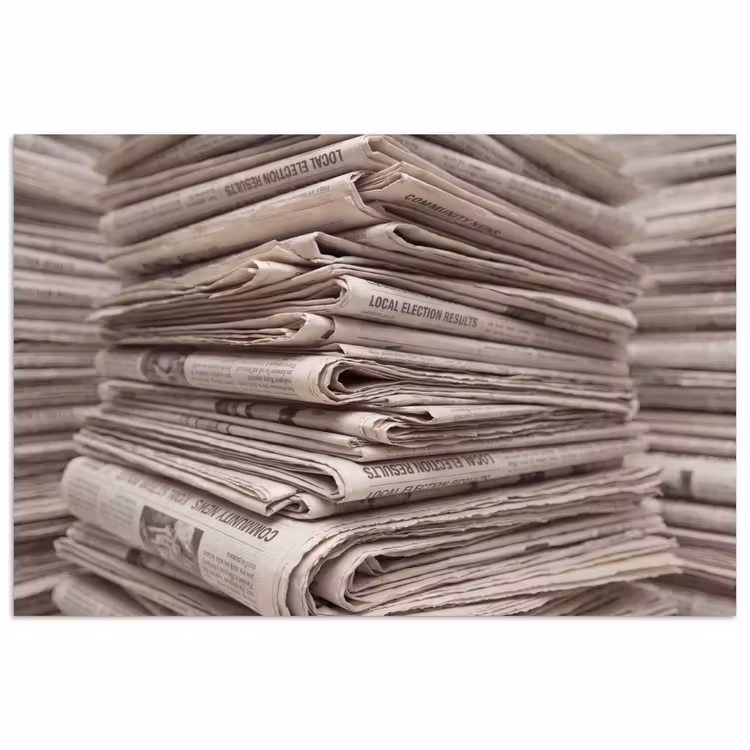 Kranten - Stapel - Nieuws - Vintage - Beige poster papier klein -3d