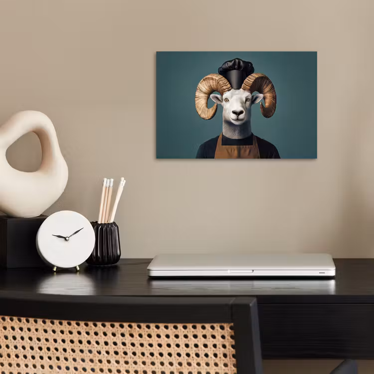 Geit - Hoorns - Kokskleding poster papier klein -sfeer1