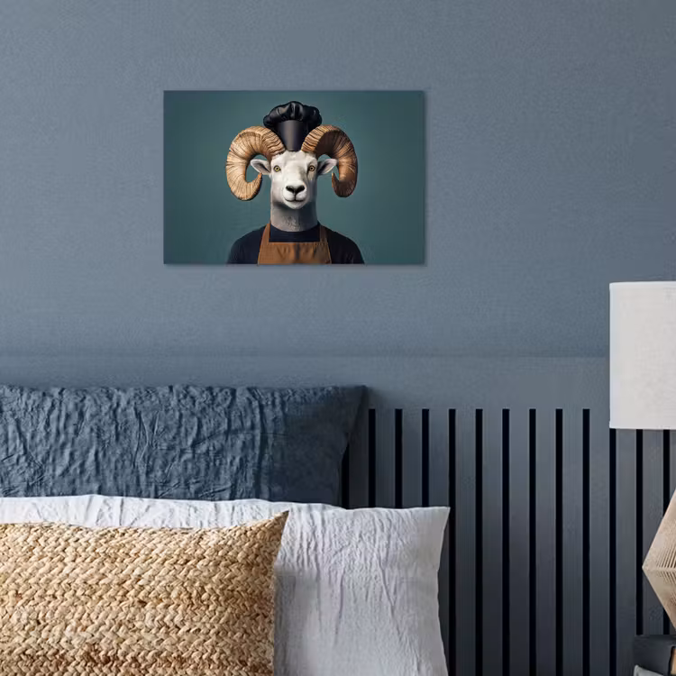 Geit - Hoorns - Kokskleding poster papier klein -sfeer2