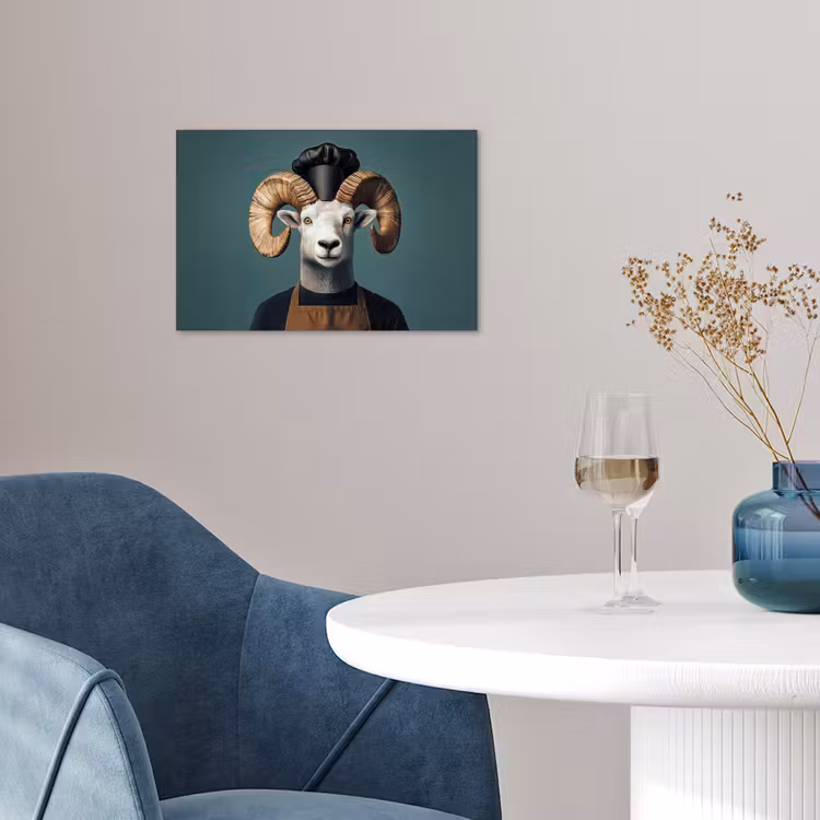 Geit - Hoorns - Kokskleding poster papier klein -sfeer3