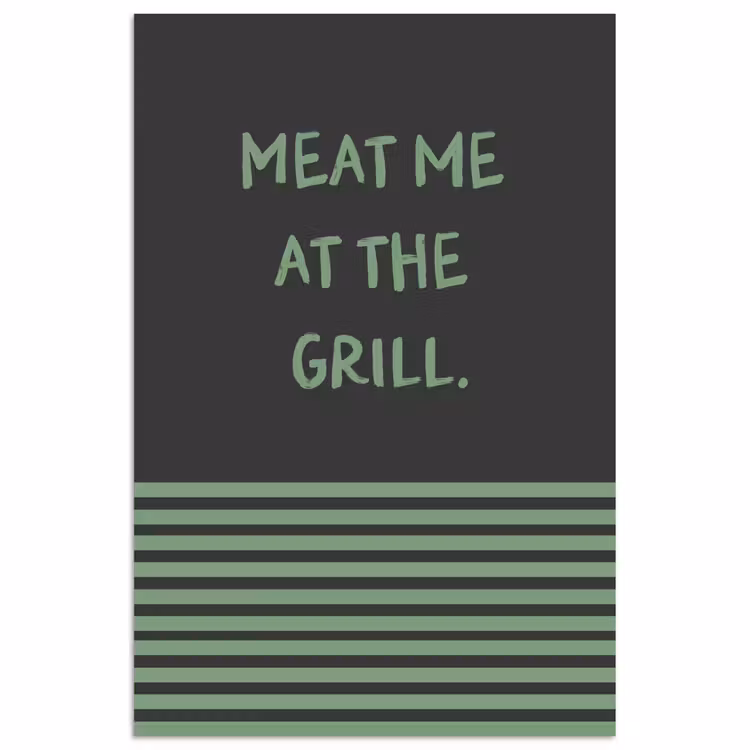 Quote - Groen - Grill - Zomer poster papier klein -3d