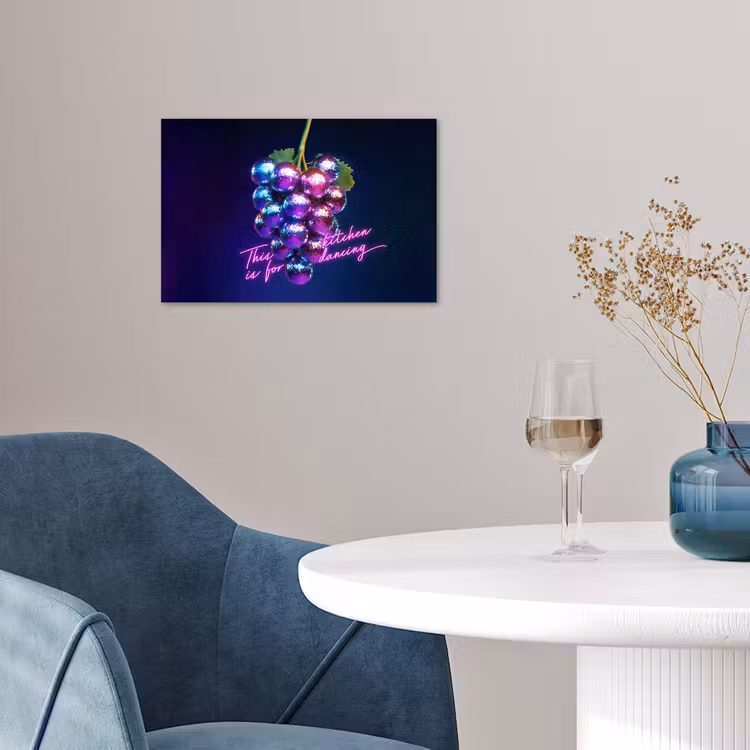 Quote - Neon - Disco - Druiven poster papier klein -sfeer3