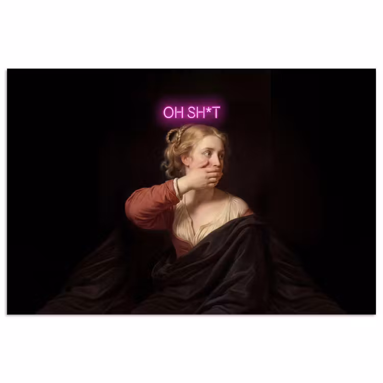 Quote - Neon - vrouw poster papier klein -3d
