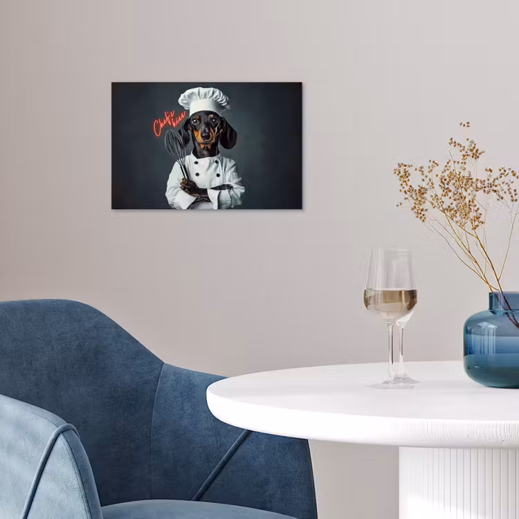 Quote - Neon - Hond - Kokskleding poster papier klein -sfeer3
