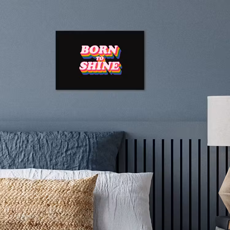 Quote - Regenboog - Roze - Zwart poster papier klein -sfeer2