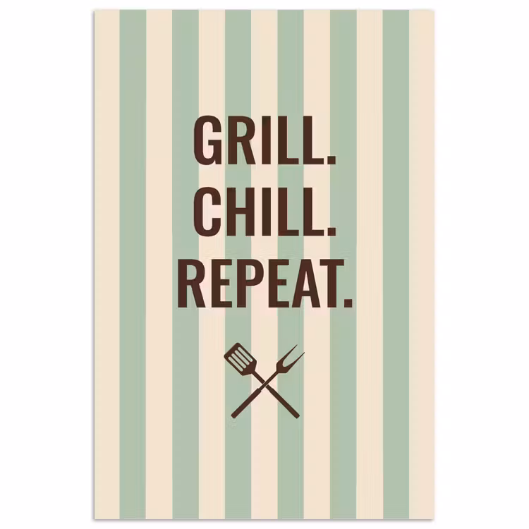 Quote - Strepen - Grill poster papier klein -3d