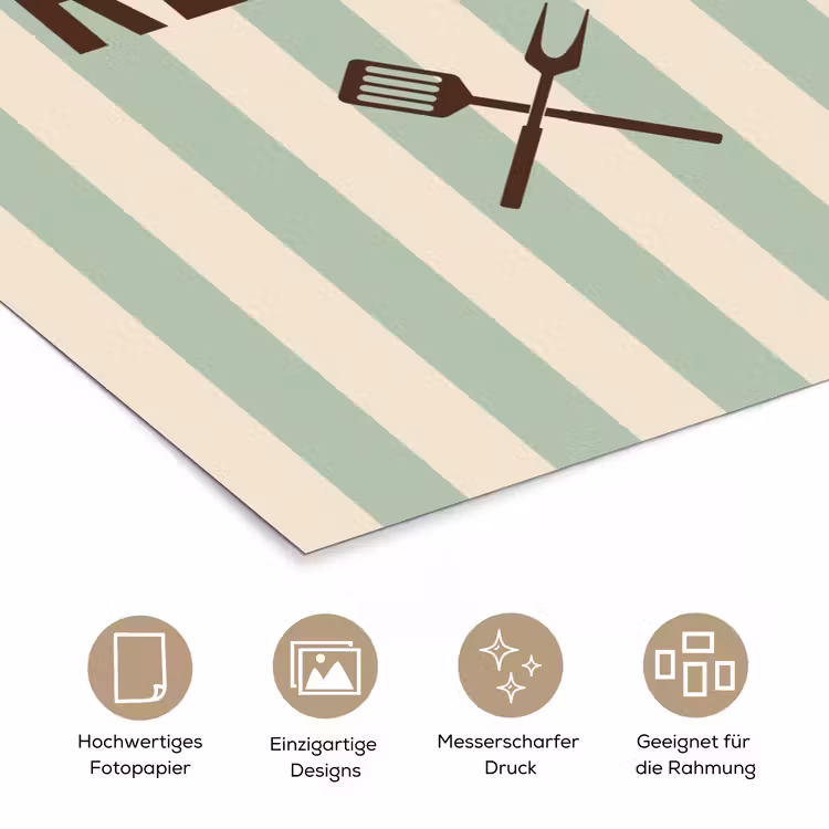 Quote - Strepen - Grill poster papier klein -tcloseup_DE