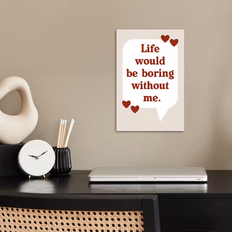 Quote - Tekstballon - Hartjes poster papier klein -sfeer1