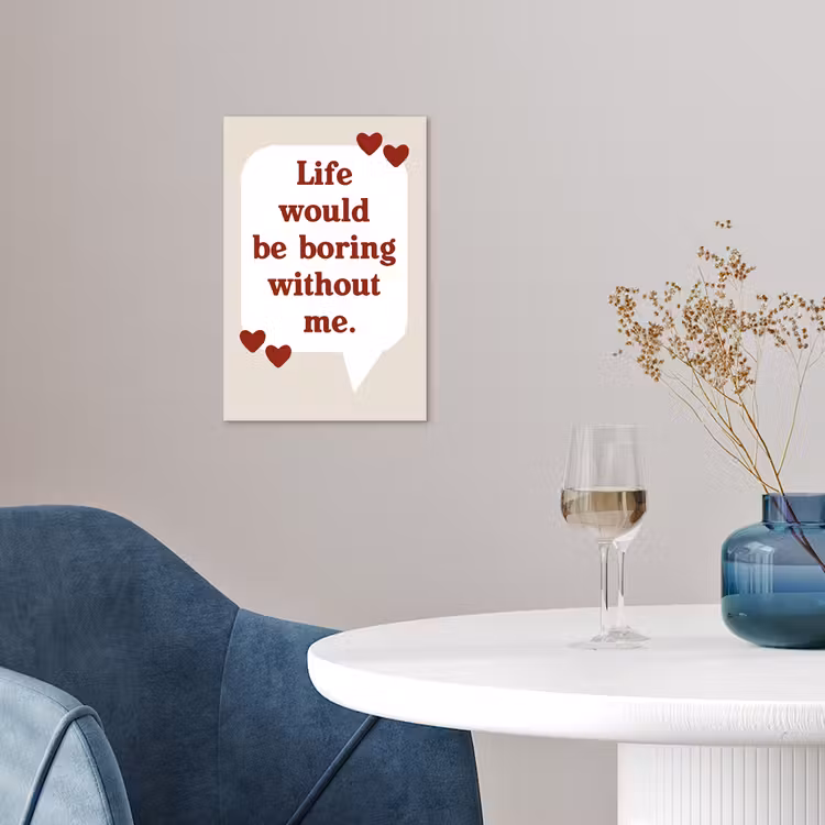 Quote - Tekstballon - Hartjes poster papier klein -sfeer3