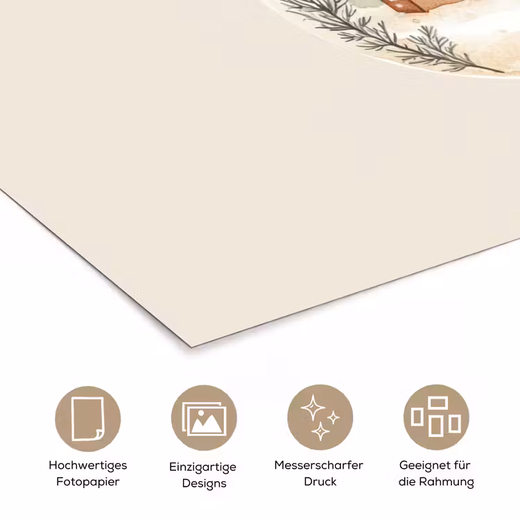 Quote - Winter - Kerst - Beige - Kerstbal poster papier klein -tcloseup_DE