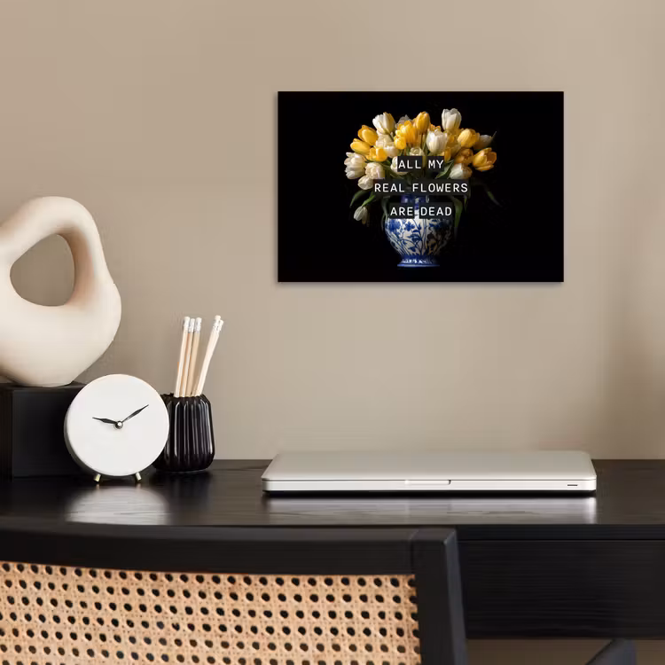 Quotes - Bloem - Tulp - Geel poster papier klein -sfeer1