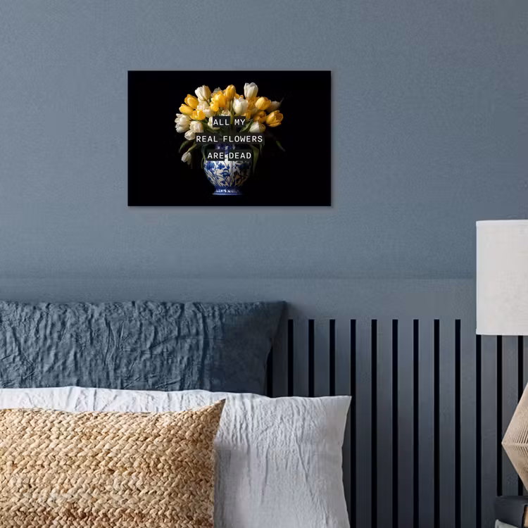 Quotes - Bloem - Tulp - Geel poster papier klein -sfeer2
